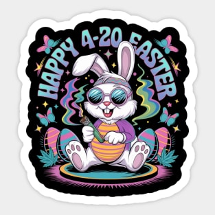 Happy 420 Easter Bunny Smoking Sticker